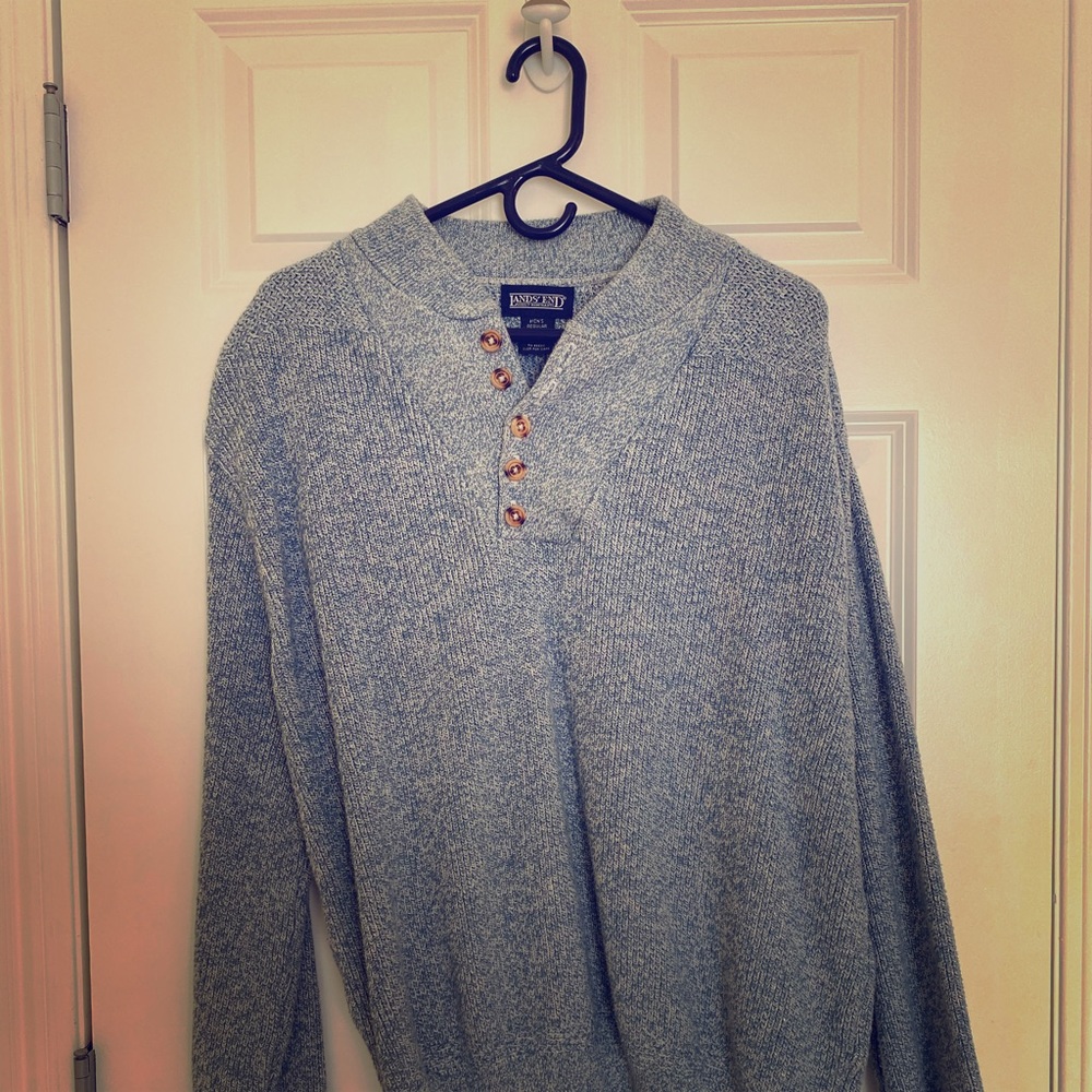 Creme and pastel blue woven sweater!